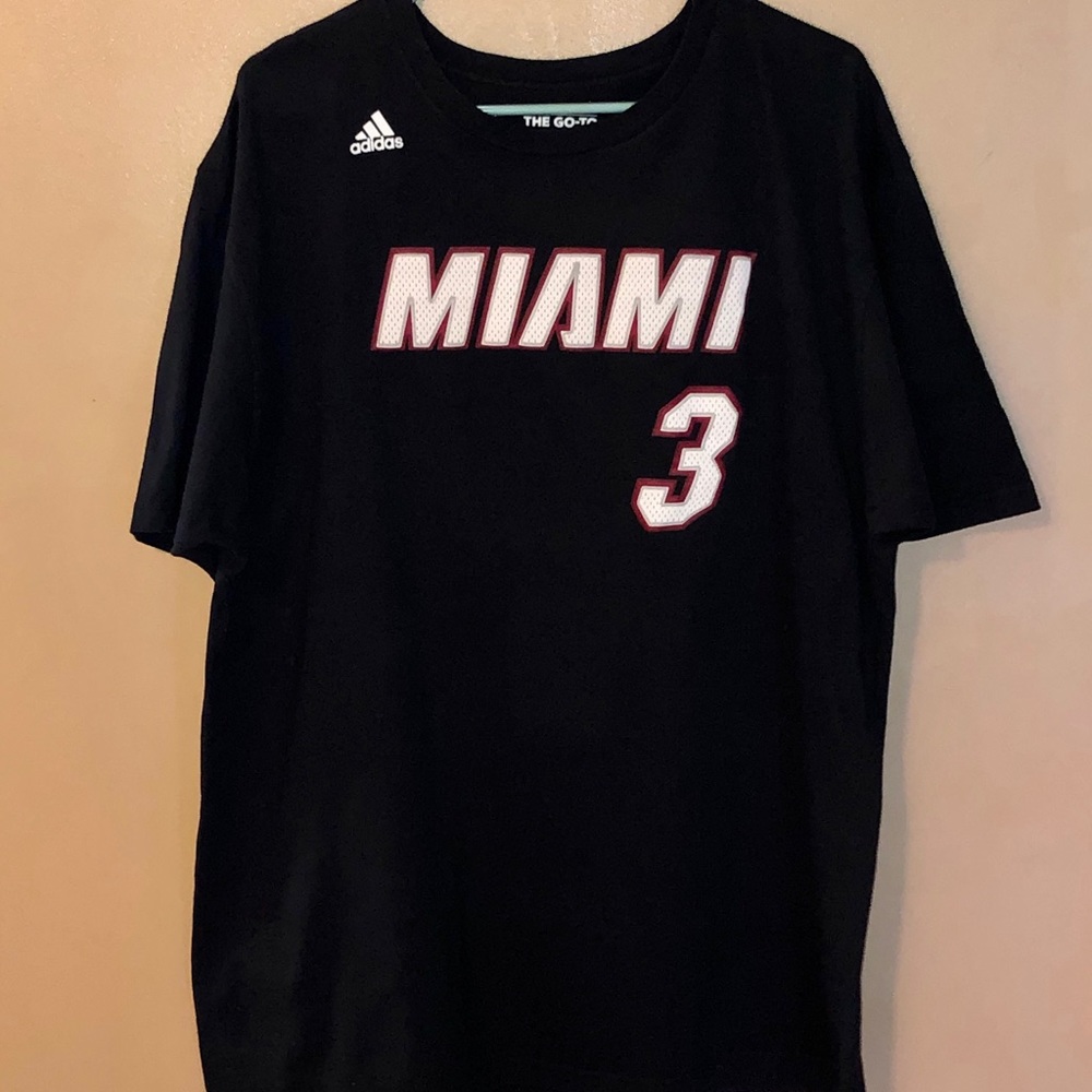 Adidas Miami Heat Dwayne Wade Black T-Shirt XL